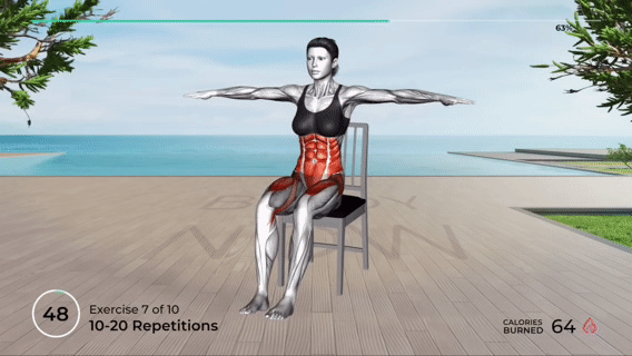 坐姿腰腹塑形动作_不伤膝盖坐着瘦腰腹训练_健身椅锻炼方法