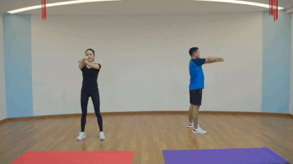 广场有氧健身体操_TABATA有氧健身操_开合跳胯下击掌深蹲