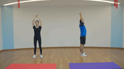 广场有氧健身体操_TABATA有氧健身操_开合跳胯下击掌深蹲