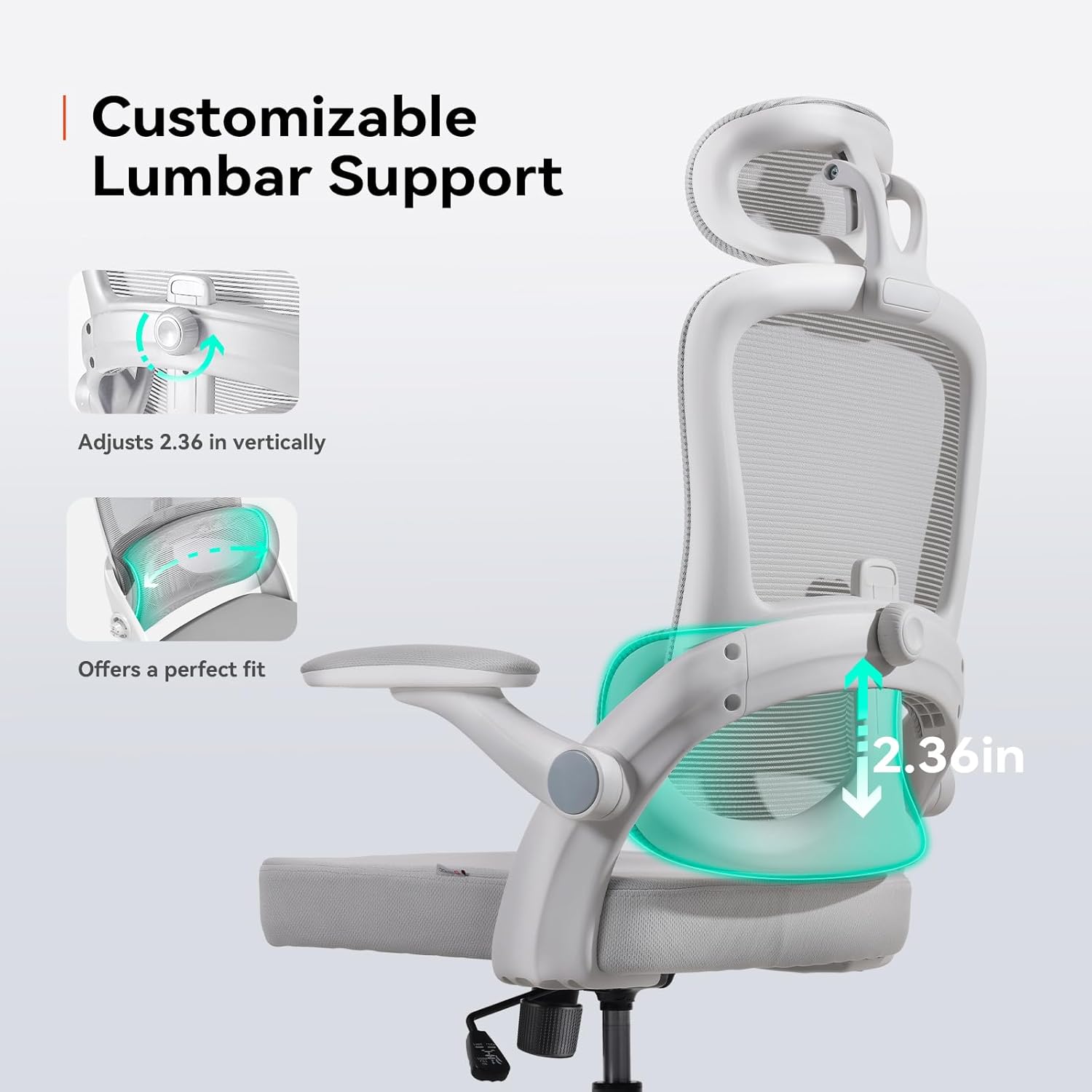 SIHOO M102C 的可调节腰部支撑
